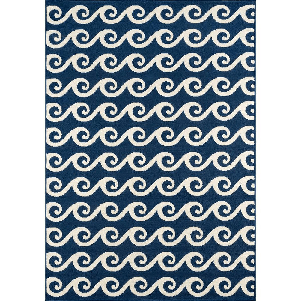 Breakwater Bay Yepez Navy Blue/White Indoor/Outdoor Rug & Reviews Wayfair